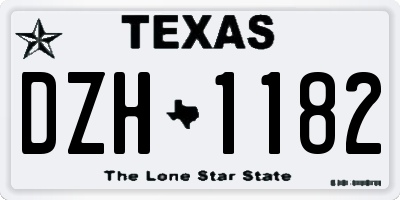 TX license plate DZH1182