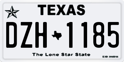 TX license plate DZH1185