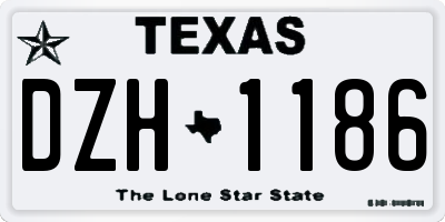 TX license plate DZH1186