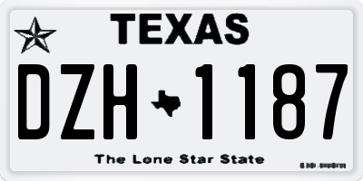 TX license plate DZH1187