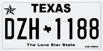 TX license plate DZH1188