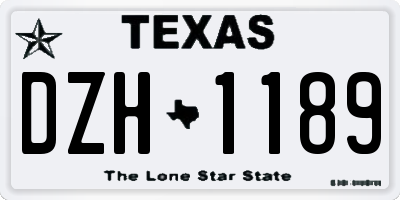 TX license plate DZH1189