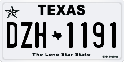 TX license plate DZH1191