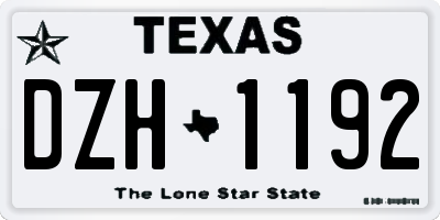 TX license plate DZH1192