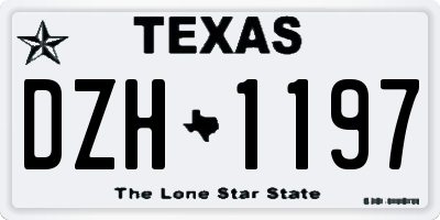 TX license plate DZH1197