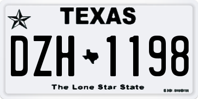 TX license plate DZH1198