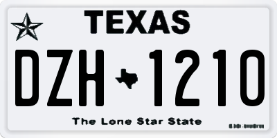TX license plate DZH1210