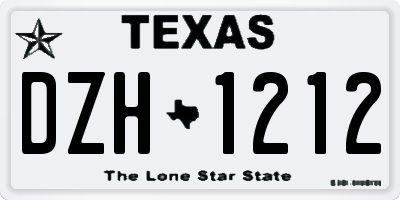 TX license plate DZH1212