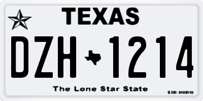 TX license plate DZH1214