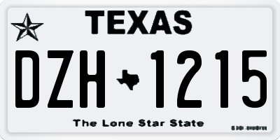 TX license plate DZH1215