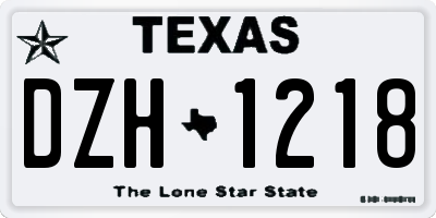 TX license plate DZH1218