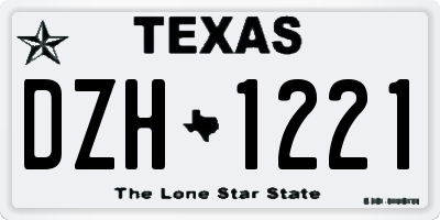 TX license plate DZH1221
