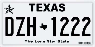 TX license plate DZH1222