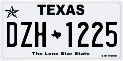 TX license plate DZH1225