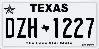 TX license plate DZH1227