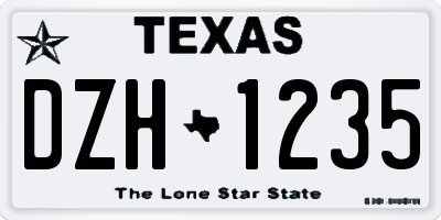 TX license plate DZH1235