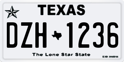 TX license plate DZH1236