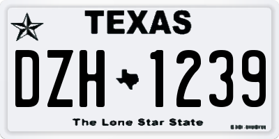 TX license plate DZH1239