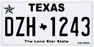 TX license plate DZH1243