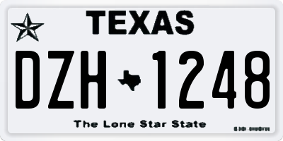 TX license plate DZH1248