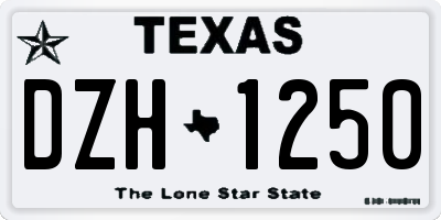 TX license plate DZH1250