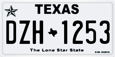 TX license plate DZH1253