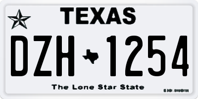 TX license plate DZH1254