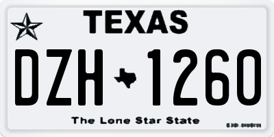 TX license plate DZH1260