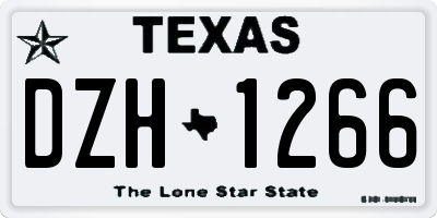 TX license plate DZH1266