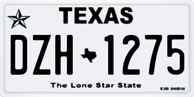 TX license plate DZH1275
