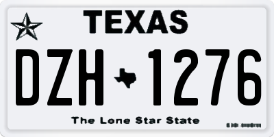 TX license plate DZH1276