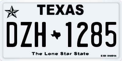 TX license plate DZH1285