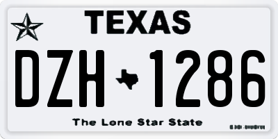 TX license plate DZH1286