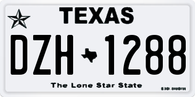 TX license plate DZH1288