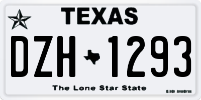 TX license plate DZH1293