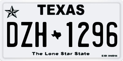 TX license plate DZH1296
