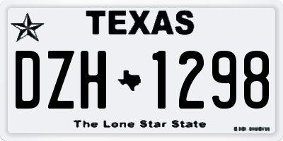 TX license plate DZH1298