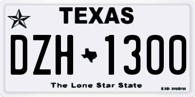 TX license plate DZH1300