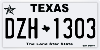 TX license plate DZH1303