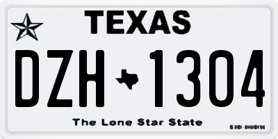 TX license plate DZH1304