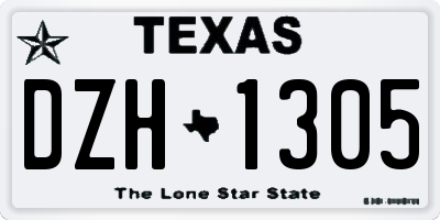 TX license plate DZH1305