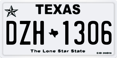 TX license plate DZH1306
