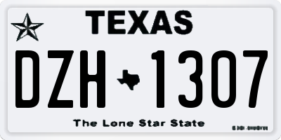 TX license plate DZH1307