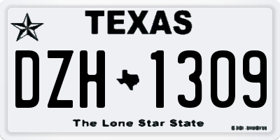 TX license plate DZH1309