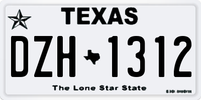 TX license plate DZH1312