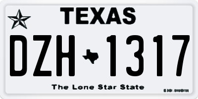 TX license plate DZH1317
