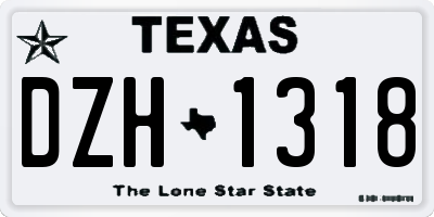 TX license plate DZH1318