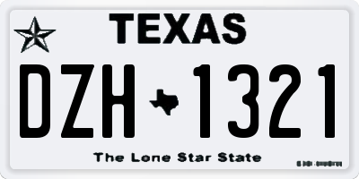 TX license plate DZH1321