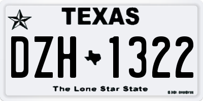 TX license plate DZH1322
