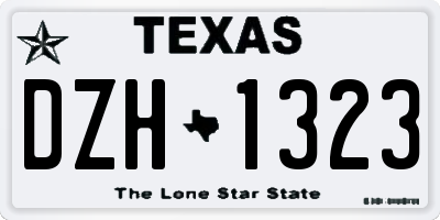 TX license plate DZH1323